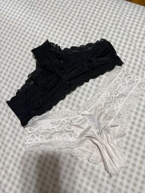 Victoria's Secret Black Lace Trim Panties